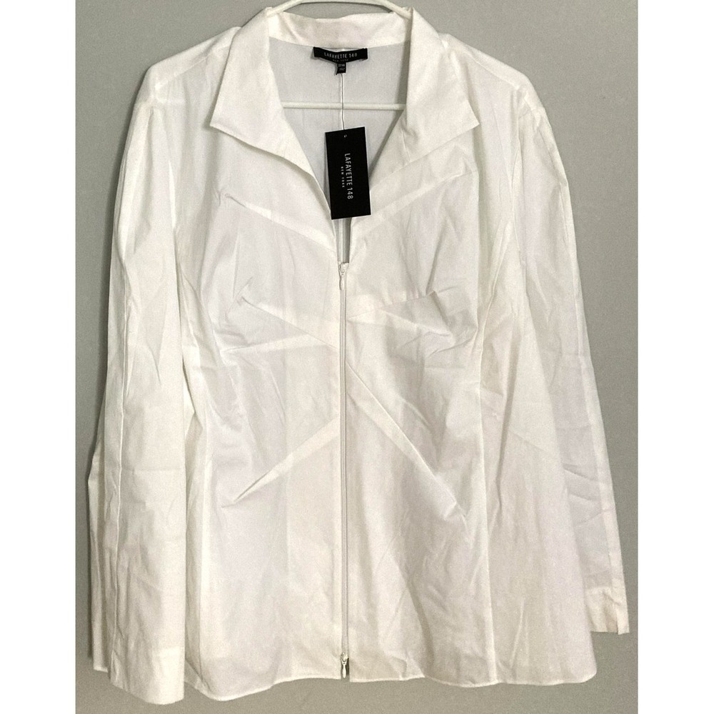Lafayette 148 Jacket Women 22W Cotton Blend Zip Front Stretch Lightweight NWT